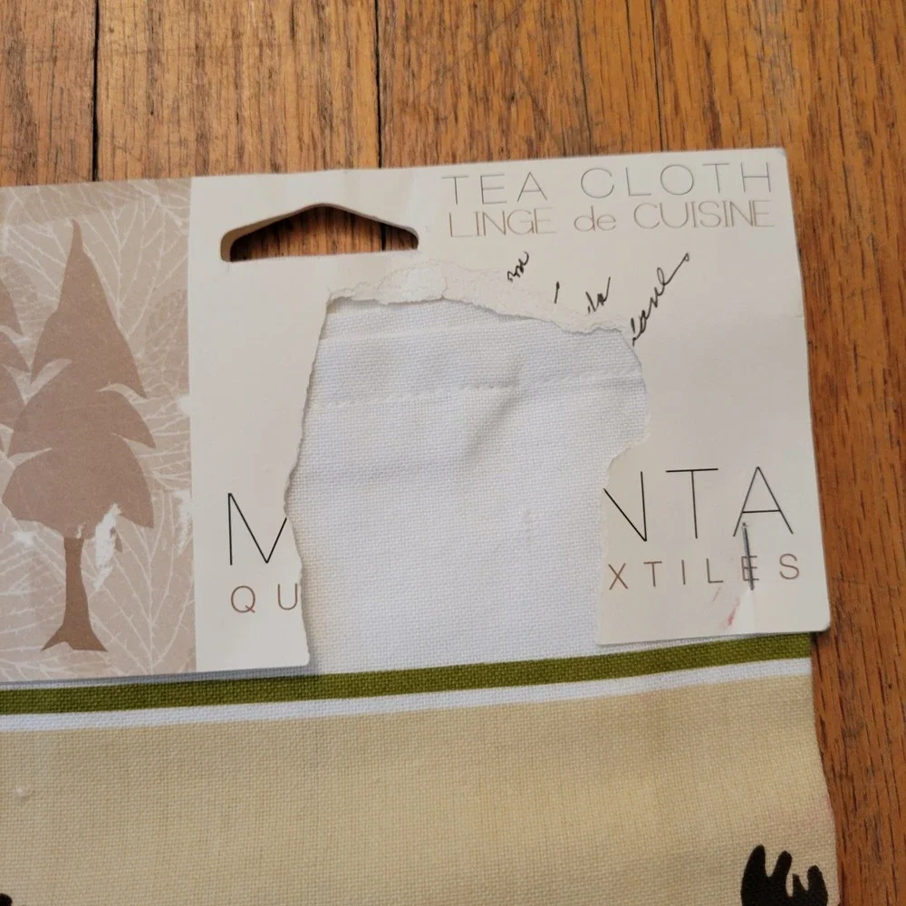 Tea Towel Tan Moose Fish Canadian‎ Collection Cotton Display Deor Gift Cabin